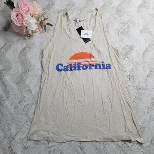 Urban Outfitters UO Comune Ivory "California" Graphic Print Tank Top NWT Size S